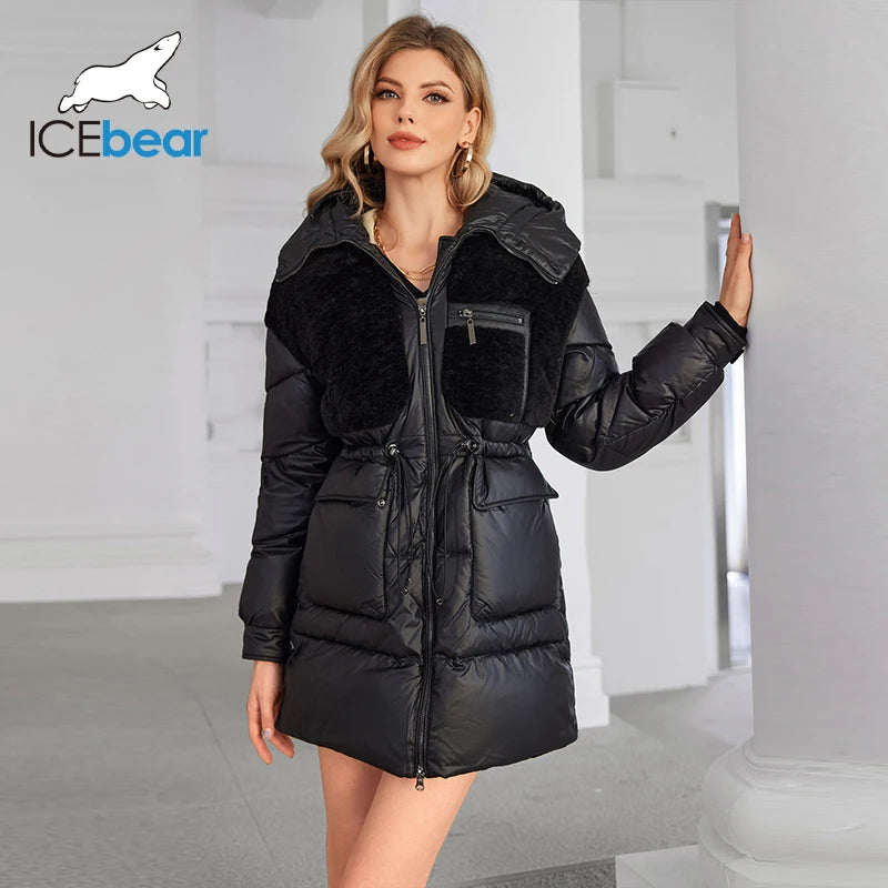 ICEbear Doudoune Femme Mi-longue à Capuche