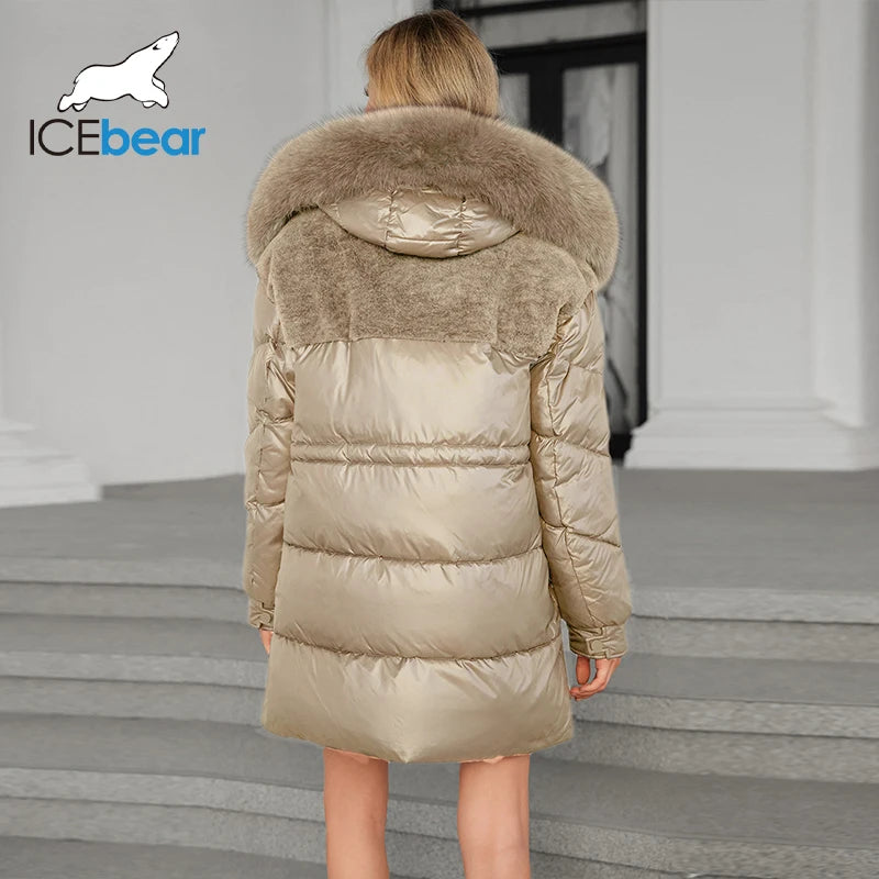 ICEbear Doudoune Femme Mi-longue à Capuche