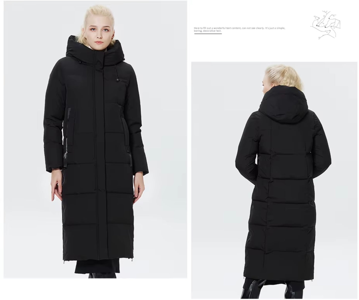 Ice Bear Doudoune Longue Femme Hiver – Manteau Chaud avec Capuche