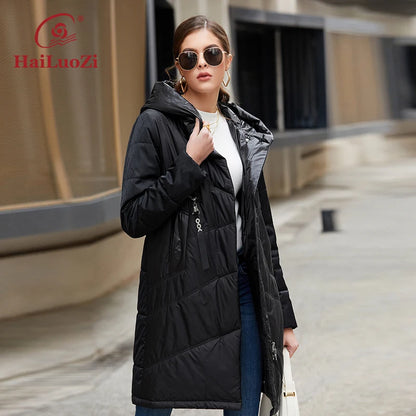 Parka mi-longue femme HaiLuoZi