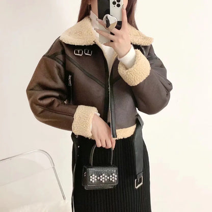 veste similicuir avec ceinture femme