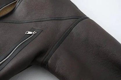 veste similicuir avec ceinture femme