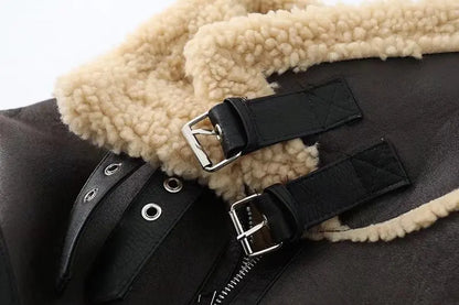 veste similicuir avec ceinture femme