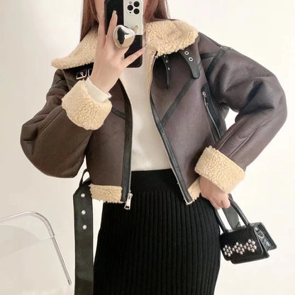veste similicuir avec ceinture femme