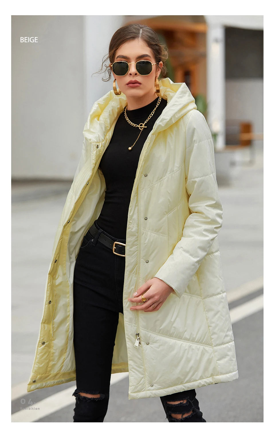 Parka mi-longue femme HaiLuoZi