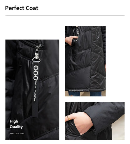 Parka mi-longue femme HaiLuoZi