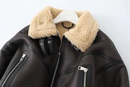 veste similicuir avec ceinture femme