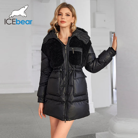 ICEbear Doudoune Femme Mi-longue à Capuche