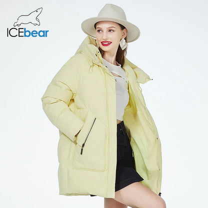 ICEbear Doudoune Femme  – Manteau Hiver Mi-long à Capuche
