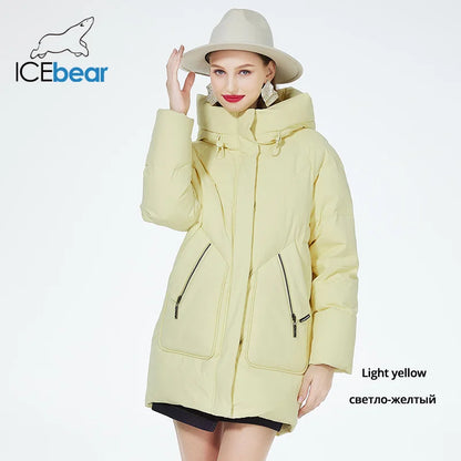 ICEbear Doudoune Femme  – Manteau Hiver Mi-long à Capuche