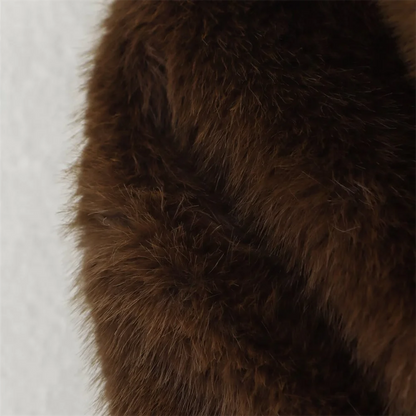 PB&ZA2024 Winter New Women's Clothing Style Versatile Collar Long Sleeve Artificial Fur Effect Short Coat