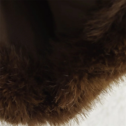 PB&ZA2024 Winter New Women's Clothing Style Versatile Collar Long Sleeve Artificial Fur Effect Short Coat