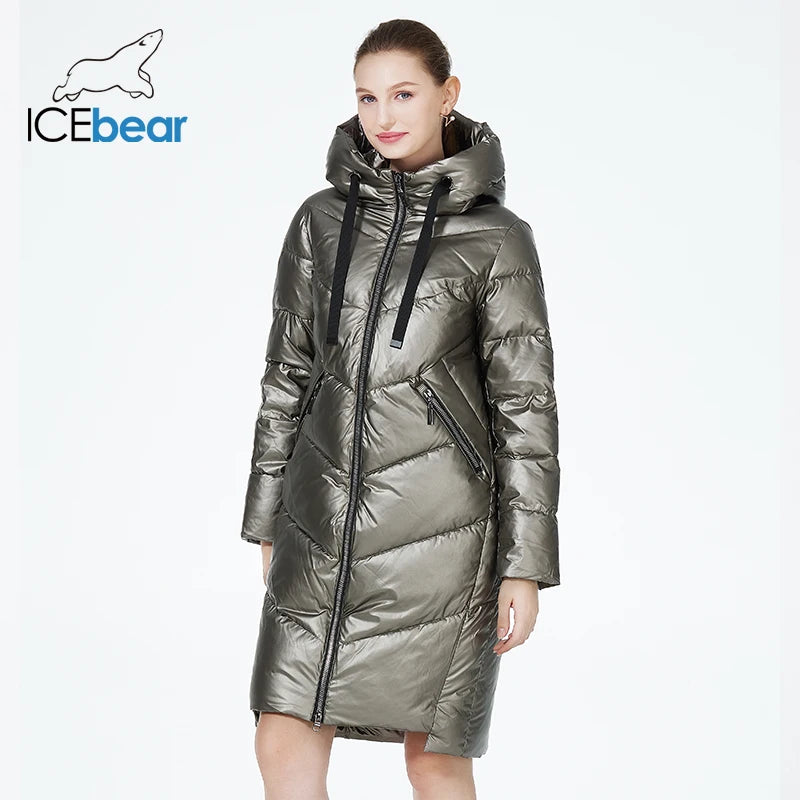 ICEbear doudoune Femme Mi-long à Capuche