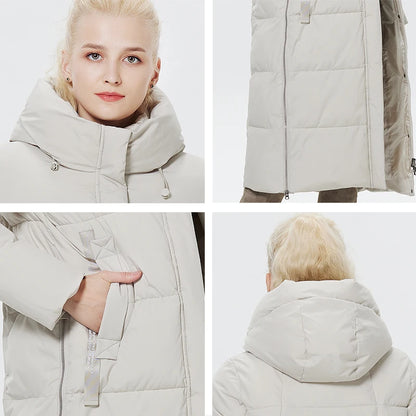 Ice Bear Doudoune Longue Femme Hiver – Manteau Chaud avec Capuche