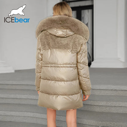 ICEbear Doudoune Femme Mi-longue à Capuche