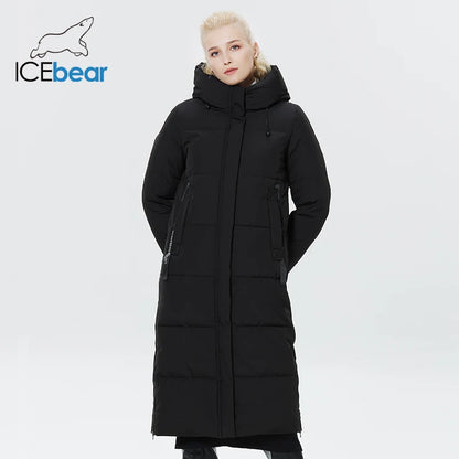 Ice Bear Doudoune Longue Femme Hiver – Manteau Chaud avec Capuche