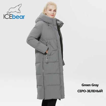 Ice Bear Doudoune Longue Femme Hiver – Manteau Chaud avec Capuche