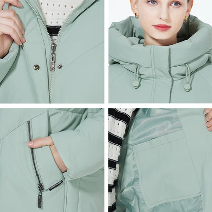 ICEbear Doudoune Femme  – Manteau Hiver Mi-long à Capuche