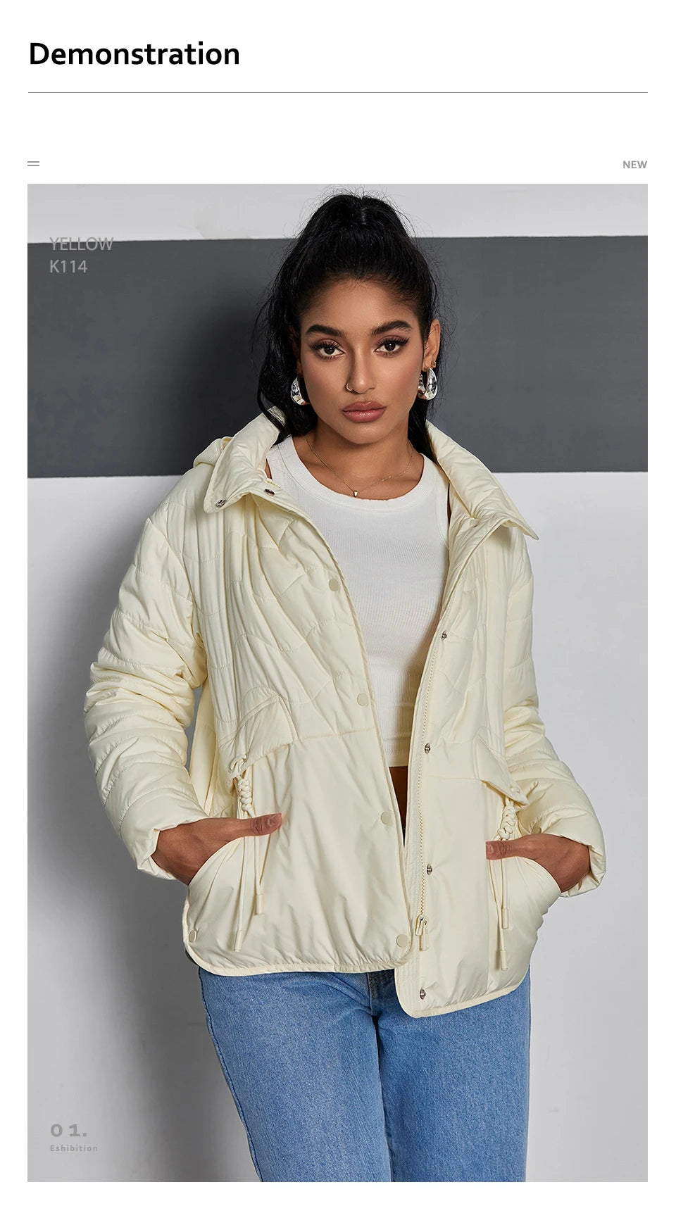 Veste Courte Légère à Capuche HaiLuoZi