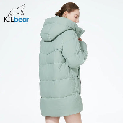 ICEbear Doudoune Femme  – Manteau Hiver Mi-long à Capuche