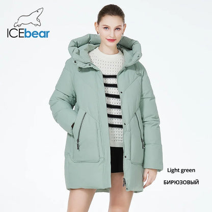 ICEbear Doudoune Femme  – Manteau Hiver Mi-long à Capuche