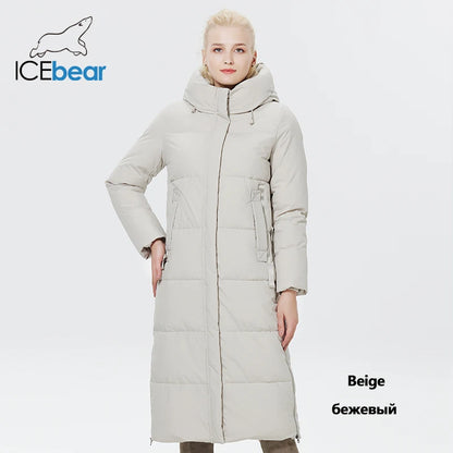 Ice Bear Doudoune Longue Femme Hiver – Manteau Chaud avec Capuche