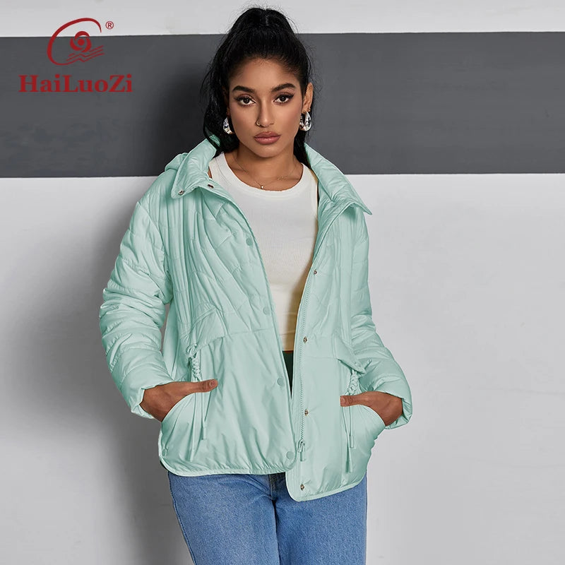 Veste Courte Légère à Capuche HaiLuoZi