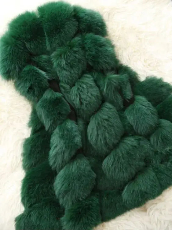 ZADORIN 4XL Female Fur Waistcoat Winter Warm Faux Fox Fur Vest Women High-Grade Cappa Fashion O-Neck Long Fur Coat Cardigan
